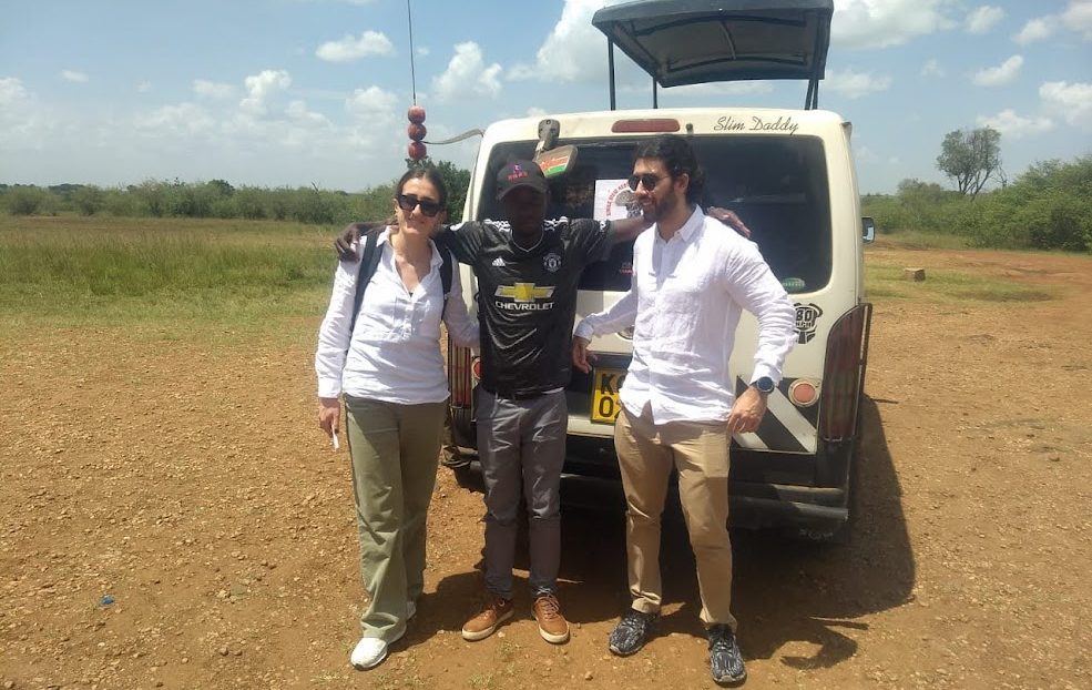 Game drive safari car in Amboseli National Park Kenya